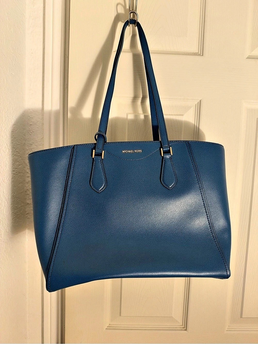 Coach Leather-Style Blue Tote Like New